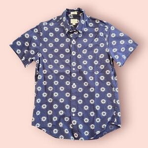 J. Crew Blue Floral Button Down Shirt